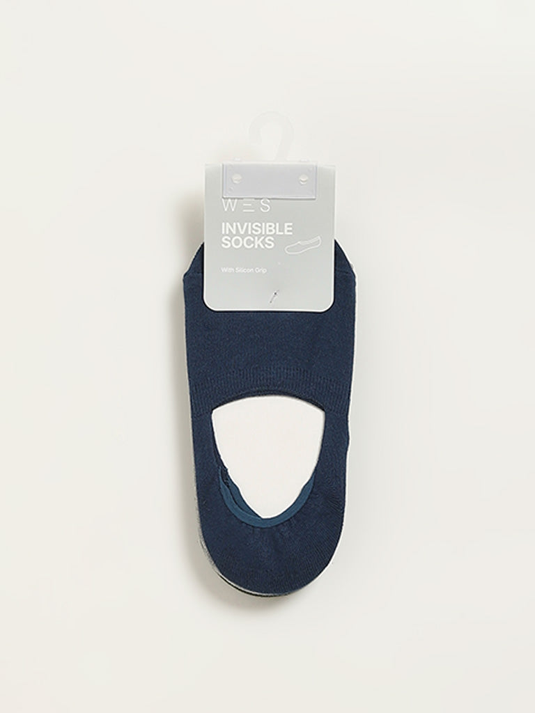 WES Lounge Multicolour Solid Cotton-Blend Invisible Socks - Pack of 3