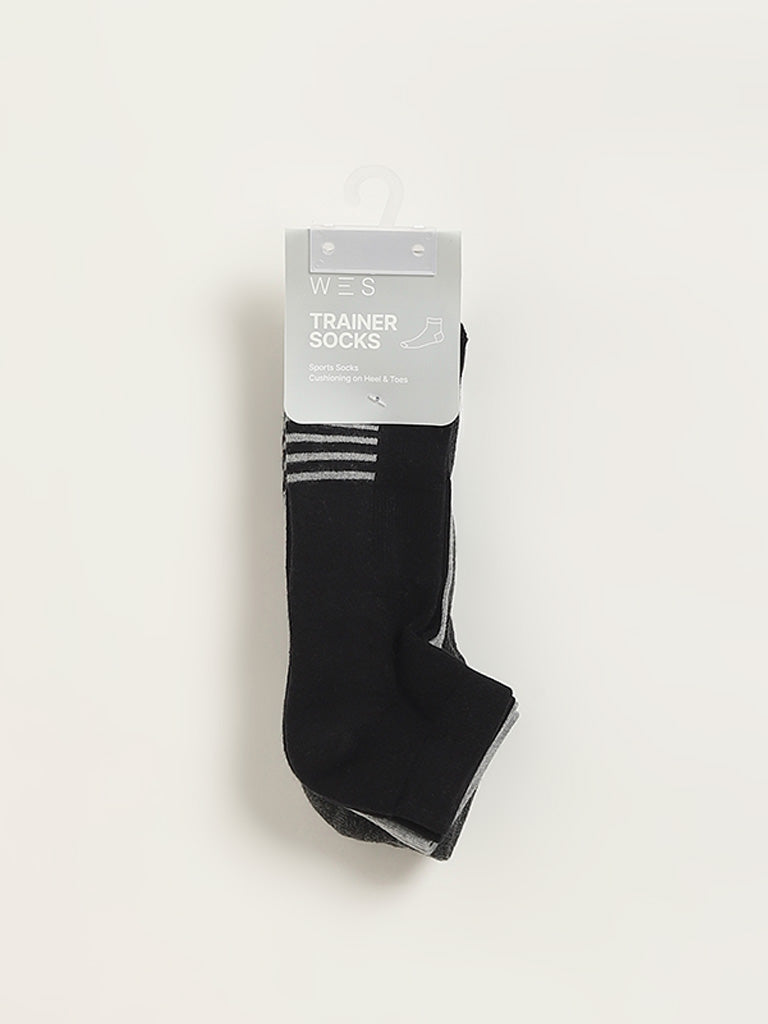 Westside WES Lounge Men's Multicolour Printed Cotton-Blend Trainer Socks - Pack of 3 for Casual Wear Pack View