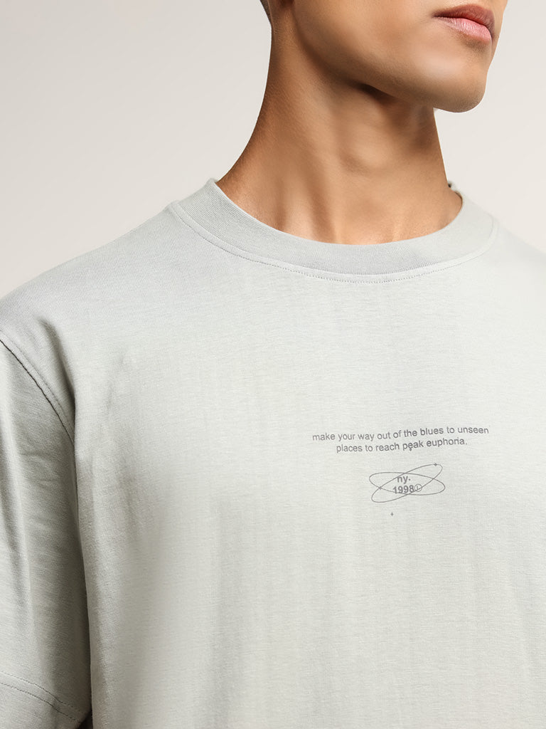 Studiofit Dusty Sage Text Design T-Shirt