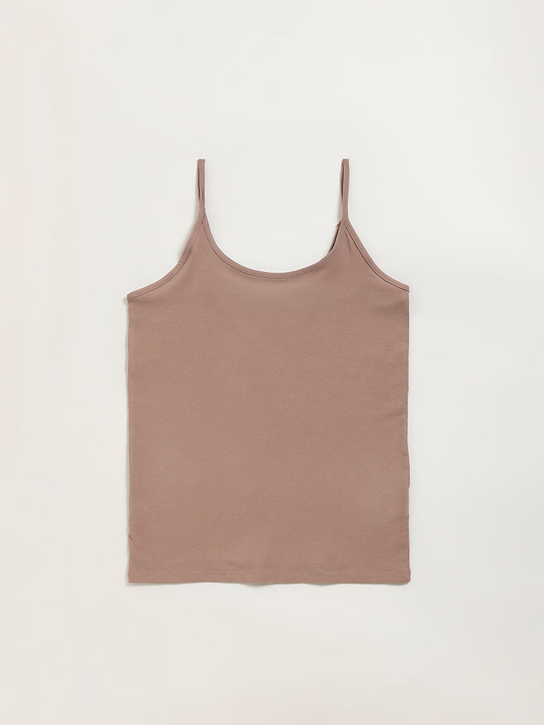 Wunderlove Off-White Cotton-Blend Camisoles - Pack of 2