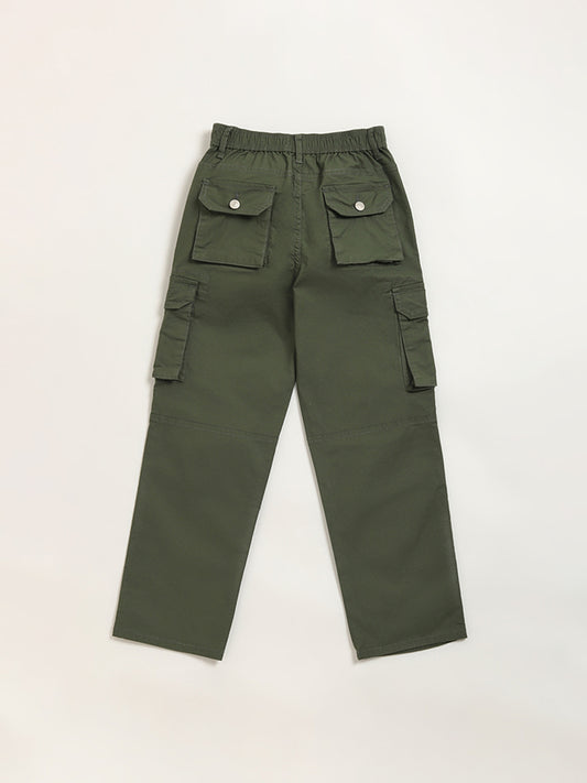 Y&F Kids Olive Green Cargo Pants
