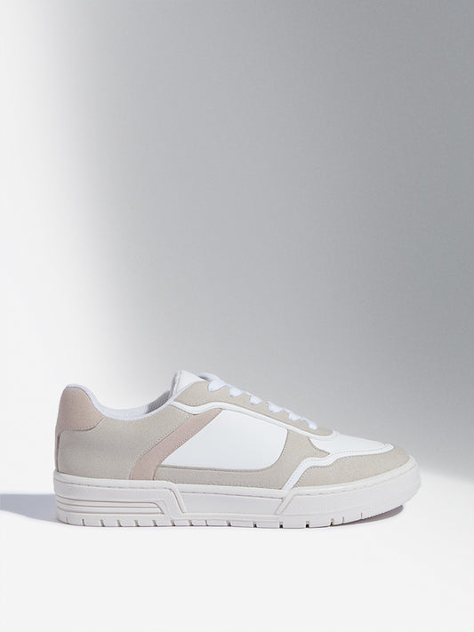 LUNA BLU Taupe Colour-Blocked Sneakers