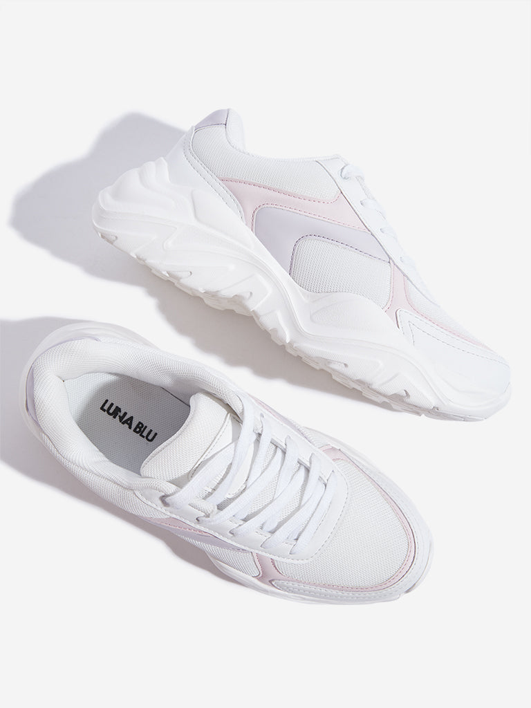 Westside LUNA BLU Women's Multicolour Colour-Blocked Chunky Sneakers for Casual Wear Zoomed View