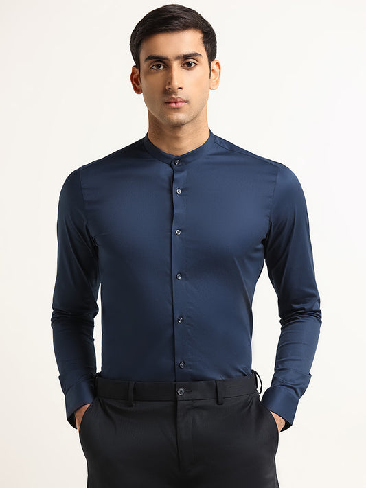WES Formals Navy Ultra Slim Fit Shirt