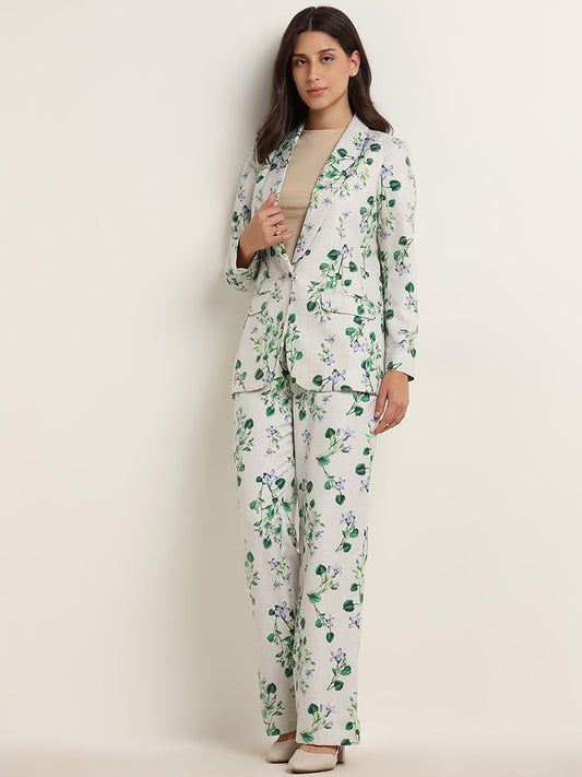 Wardrobe Multicolour Floral Design Mid-Rise Trousers