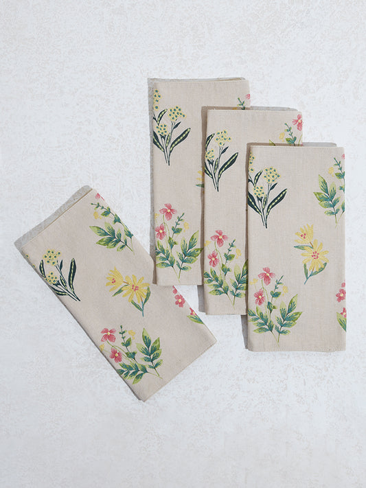 Westside Home Multicolour Floral Printed Placemat (Set of 4)