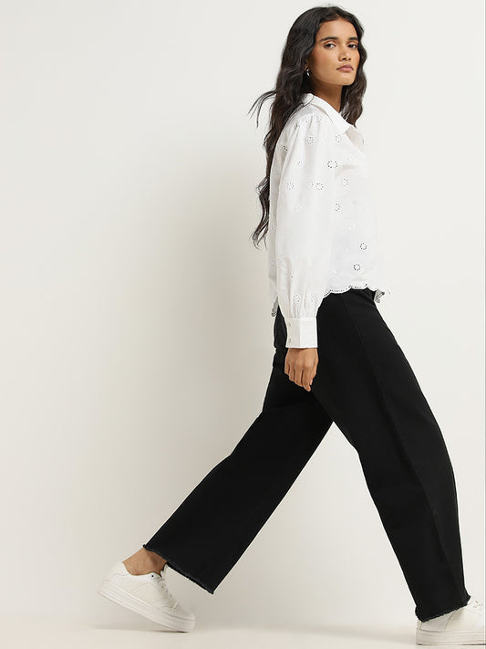 LOV Black Mid Rise Relaxed Fit Jeans