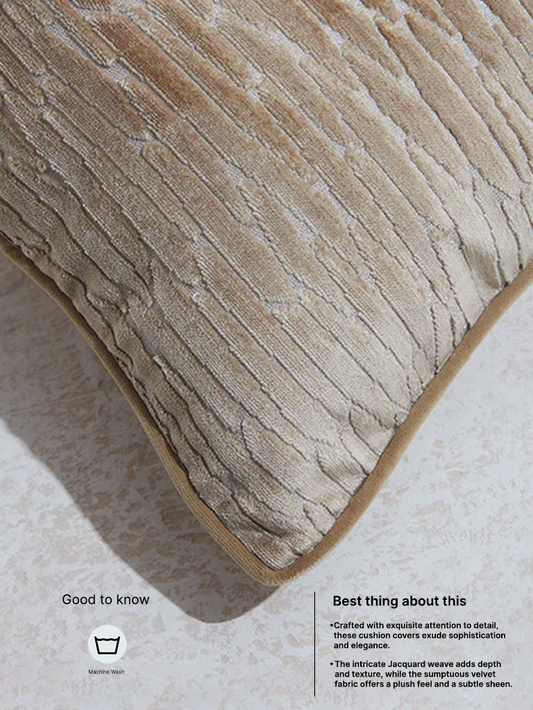 Westside Home Taupe Chevron Design Cushion Cover