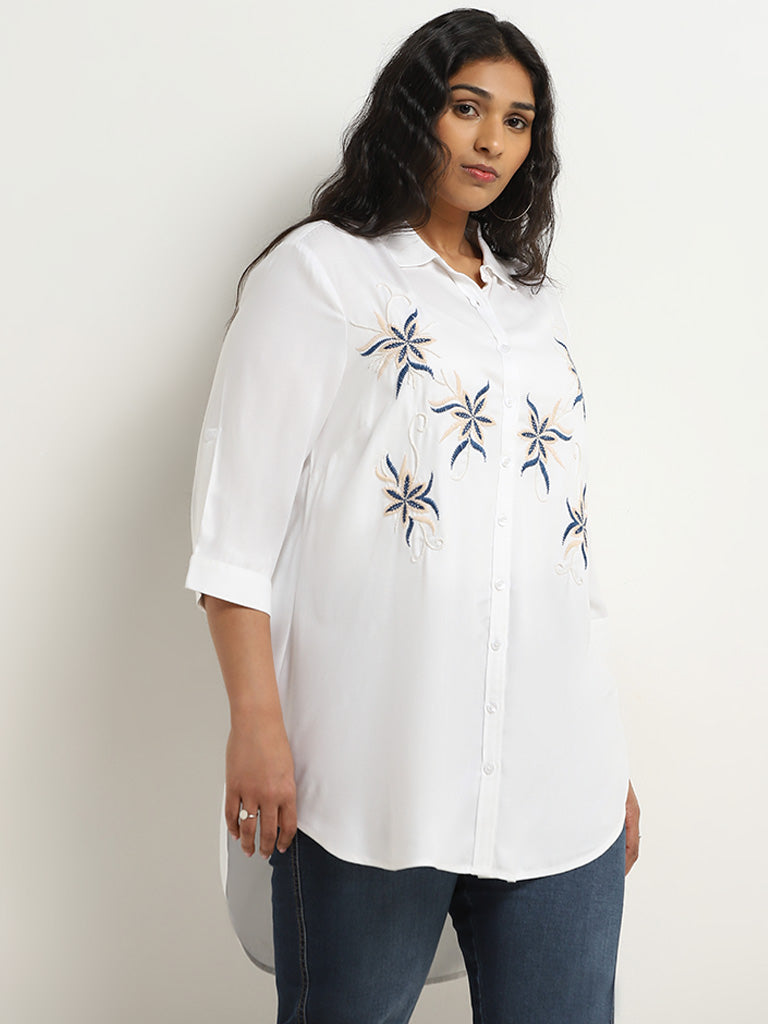 Hi low white shirt deals
