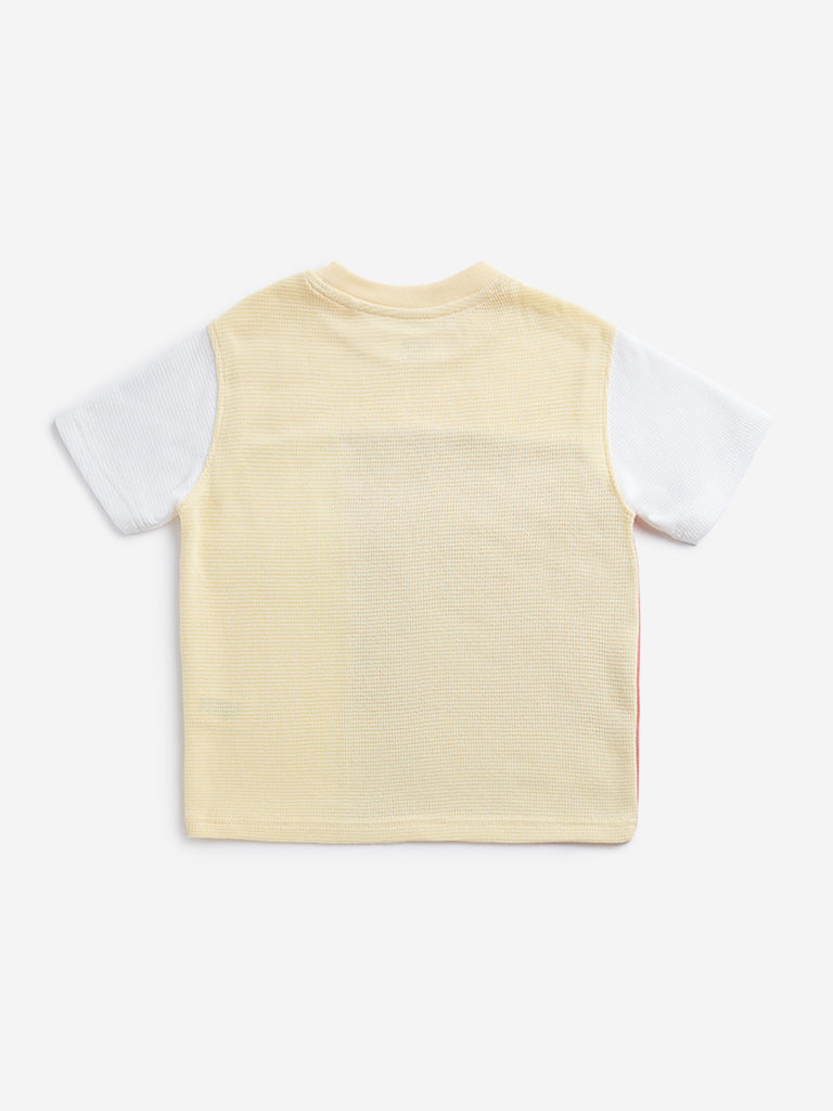 HOP Kids Multicolour Colour blocked Cotton T-Shirt