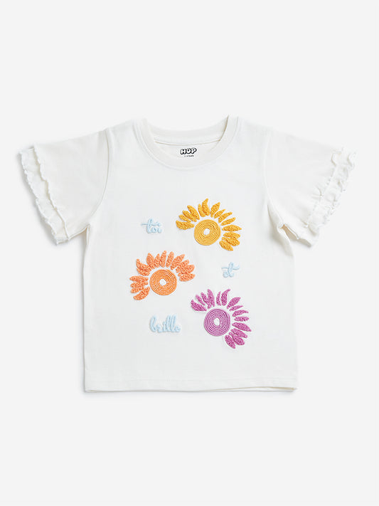 HOP Kids White Text Design T-Shirt