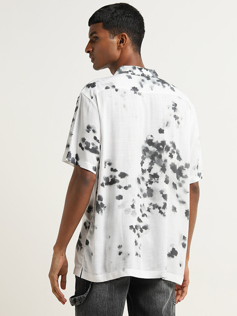 Nuon White Tie-Dye Relaxed Fit Shirt