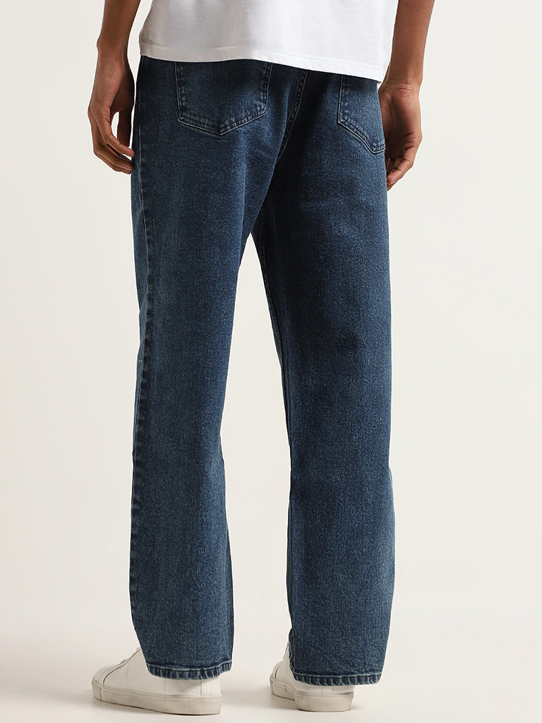Nuon Blue Loose Fit Mid Rise Jeans