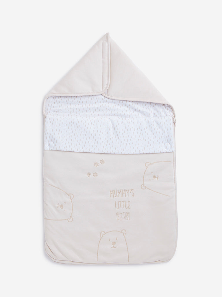 HOP Baby Beige Bear Printed Sleeping Bag
