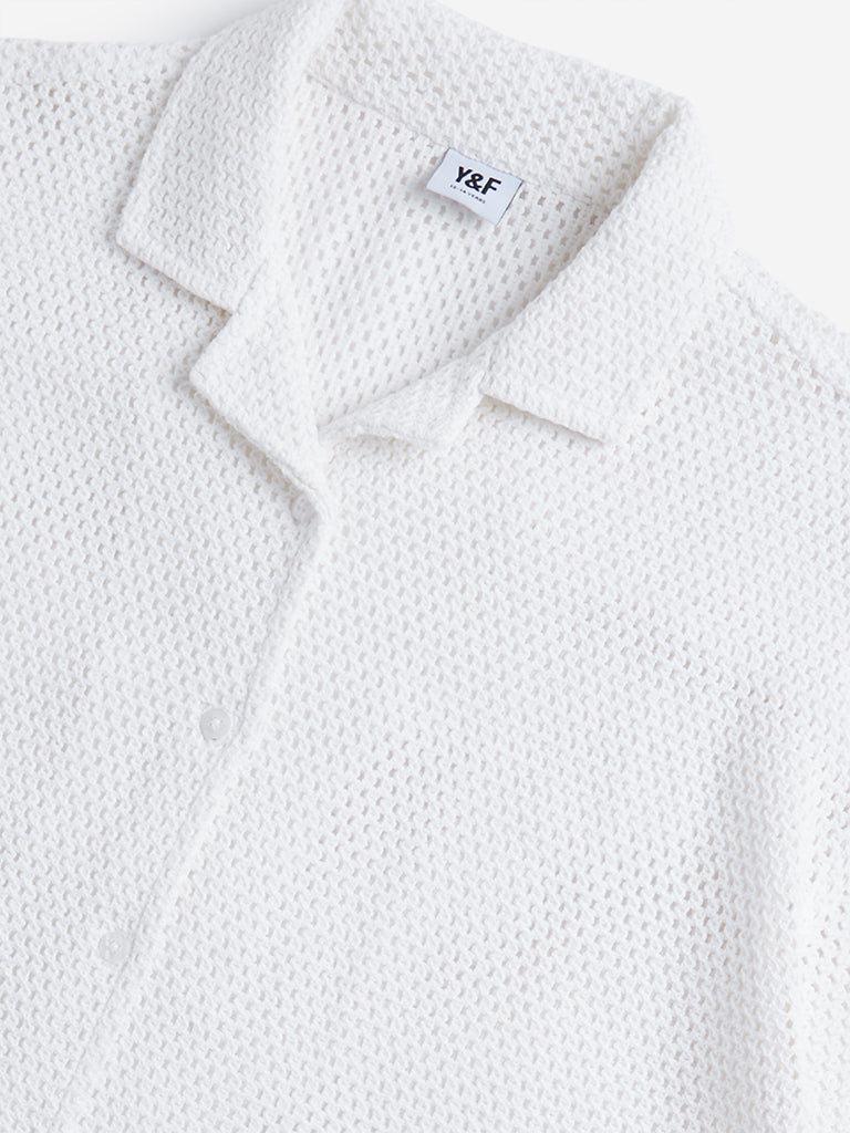 Y&F Kids White Knitted Shirt