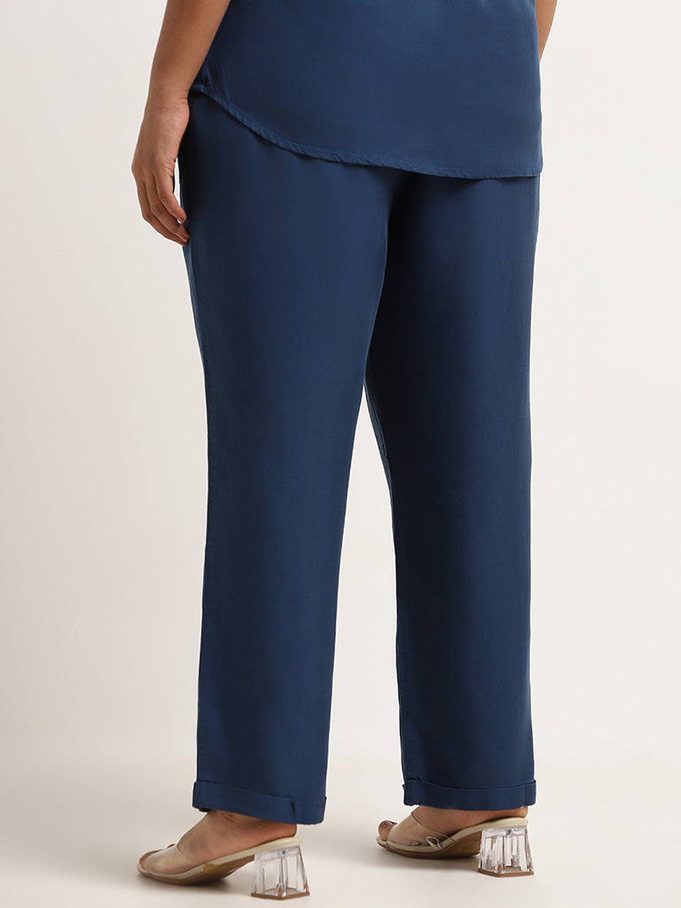 Gia Blue Mid Rise Straight Pants