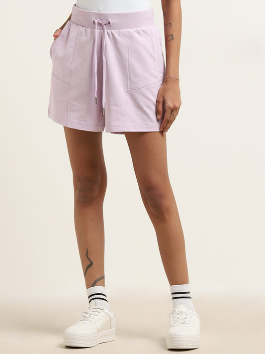 Studiofit Lilac Cotton Mid-Rise Shorts