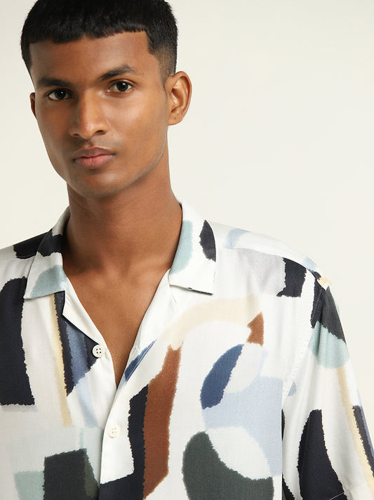Nuon Multicolour Abstract Design Relaxed-Fit Shirt