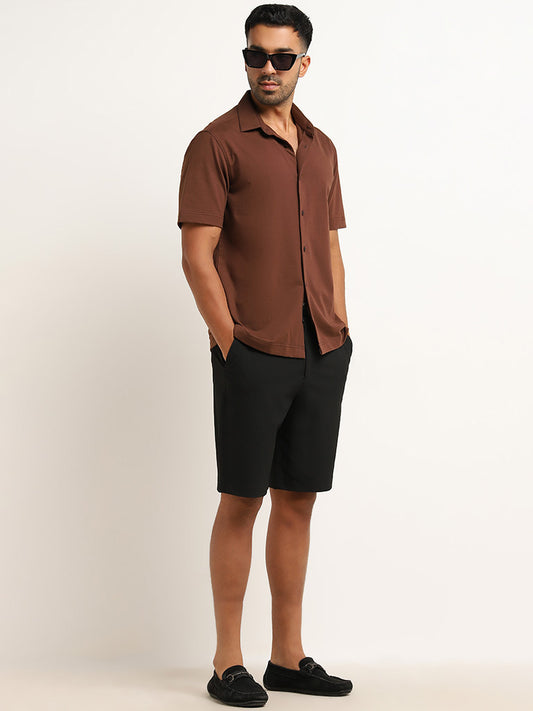 Ascot Black Relaxed Fit Mid Rise Shorts