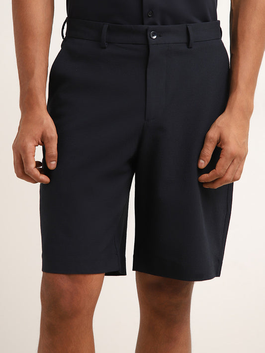 Ascot Navy Relaxed Fit Mid Rise Shorts