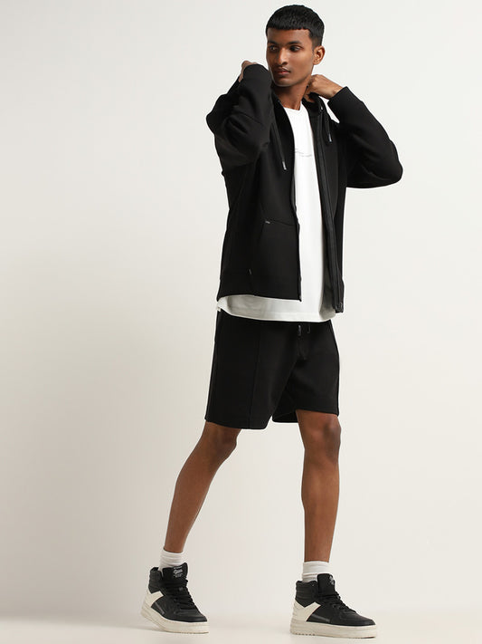 Studiofit Black Relaxed Fit Mid Rise Shorts