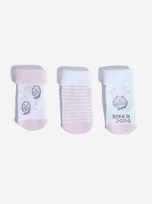 HOP Baby Multicolour Printed Socks - Pack of 3