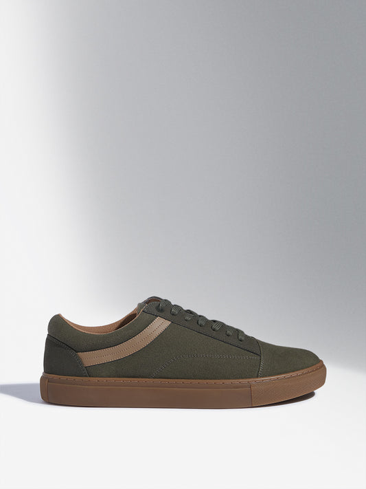 SOLEPLAY Olive Lace-Up Canvas Sneakers
