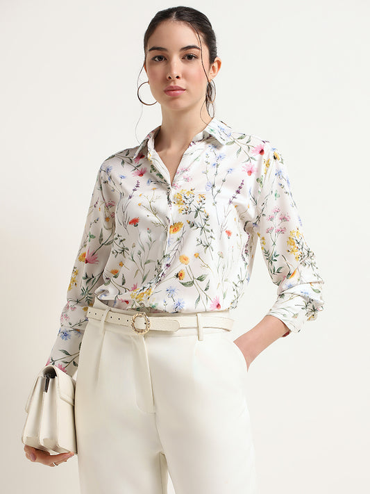 Wardrobe White Floral Print Shirt