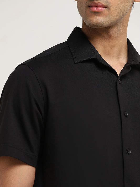 Ascot Black Relaxed-Fit Cotton Shirt