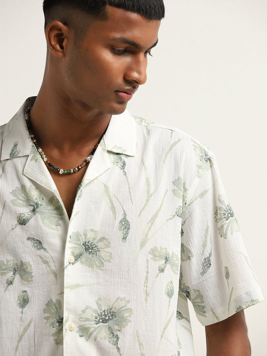 ETA Sage Cotton Relaxed Fit Floral Shirt
