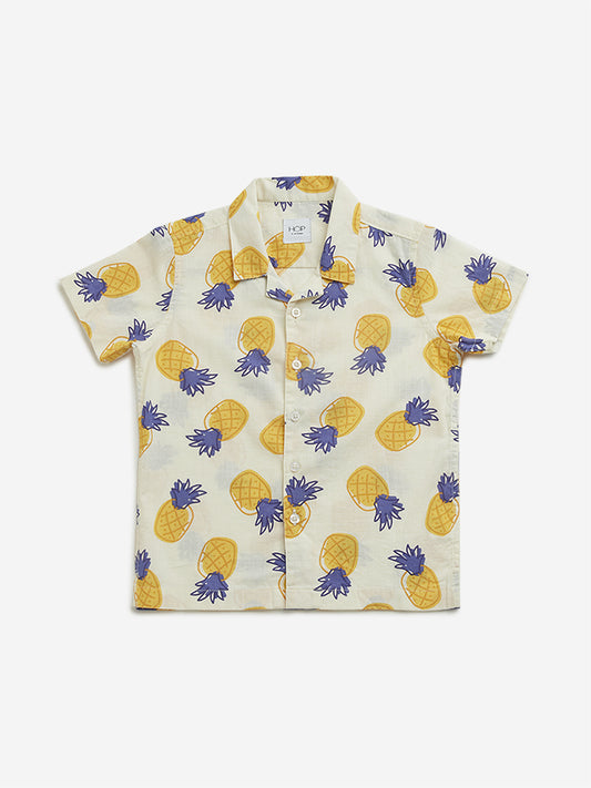 HOP Kids Yellow Pineapple Pattern Shirt