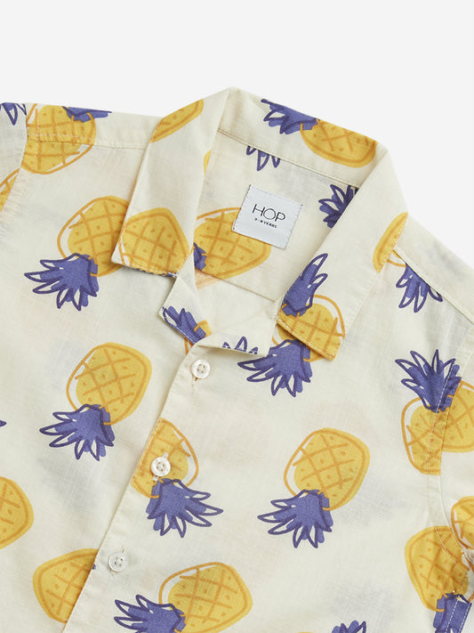 HOP Kids Yellow Pineapple Pattern Shirt