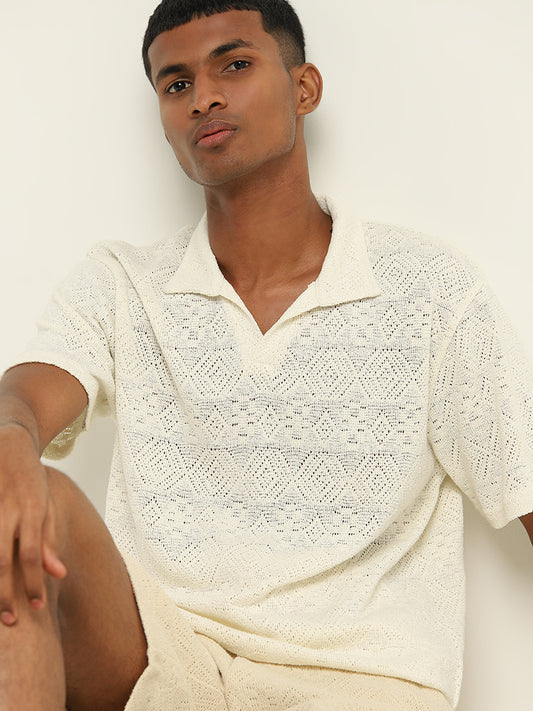 ETA Off-White Crochet Relaxed-Fit T-Shirt