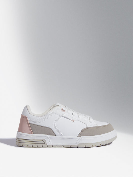 LUNA BLU Pink & White Colour-Blocked Sneakers