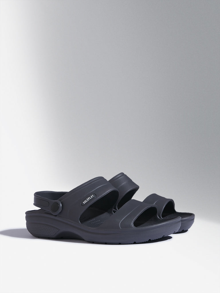 SOLEPLAY Dark Grey Dual-Strap Flip-Flop