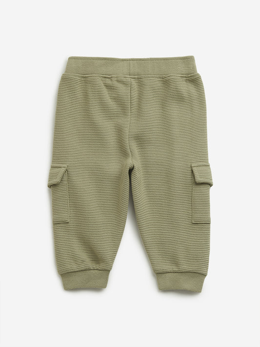 HOP Baby Sage Ribbed Mid Rise Joggers
