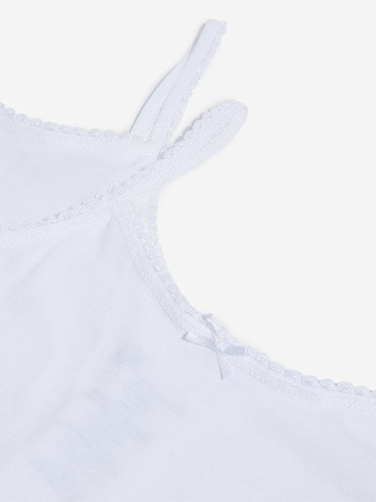 Westside Y&F Girl's White Camisoles - Pack of 3 for Casual Wear Zoomed View