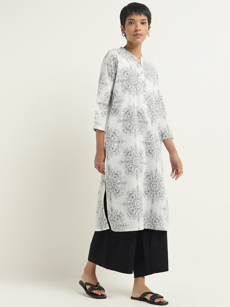 Utsa Black High-Rise Cotton-Blend Palazzos