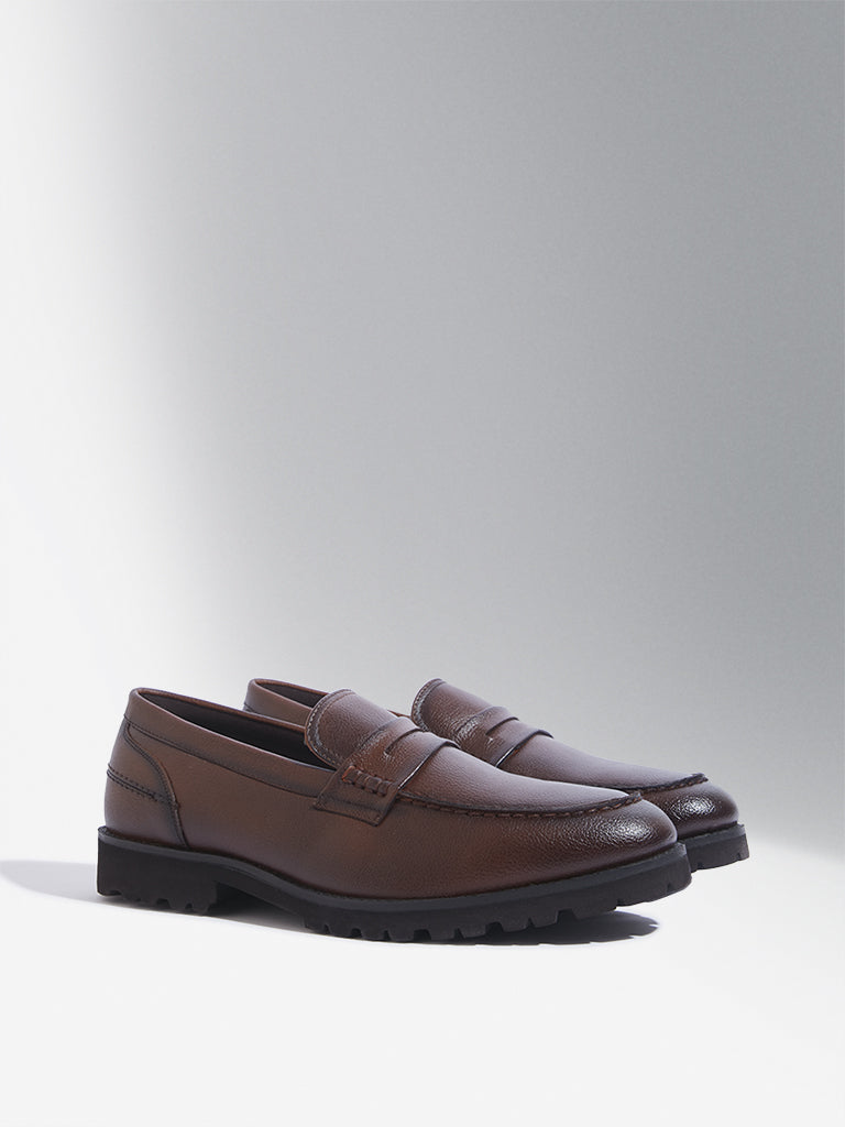 Buy SOLEPLAY Dark Tan Penny Loafers from Westside