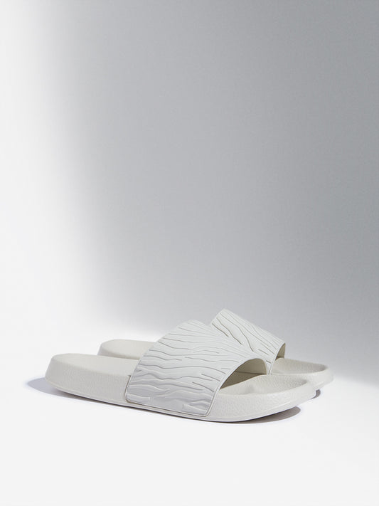 SOLEPLAY Ivory Wave-Textured Slides