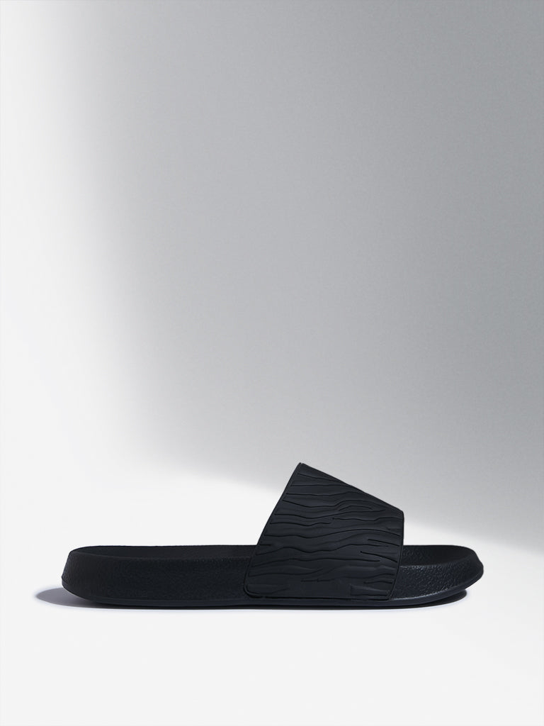 SOLEPLAY Black Wave-Textured Pool Slides