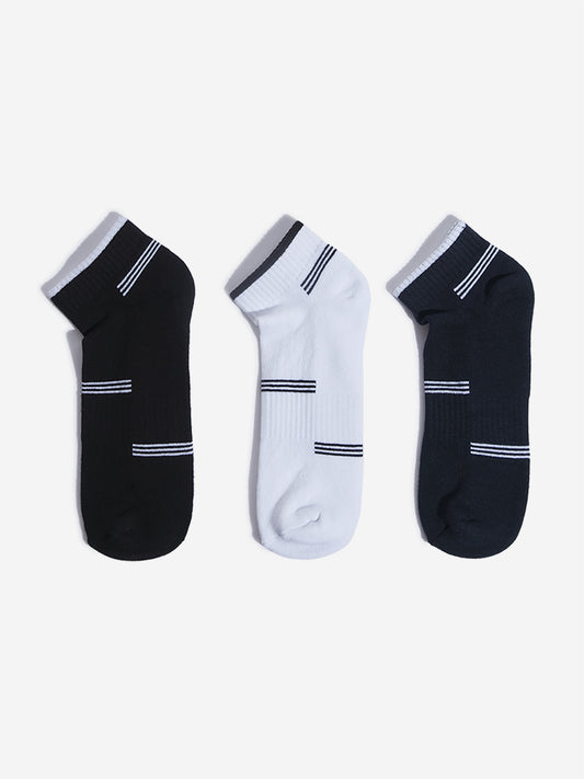 WES Lounge White Solid Socks - Pack of 3
