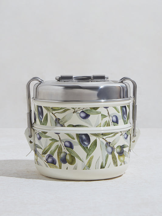 Westside Home Olive Green Two-Tier Dabba