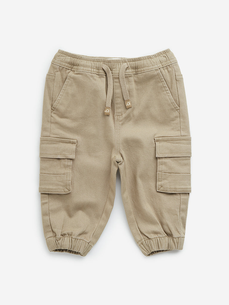 Baby khaki joggers hot sale