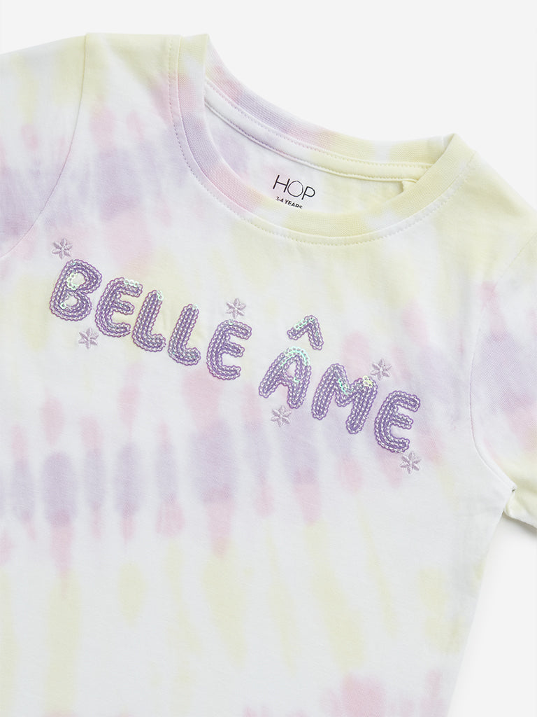 Westside HOP Kids Multicolour Tie-Dye Design Cotton T-Shirt for Casual Wear Zoomed View
