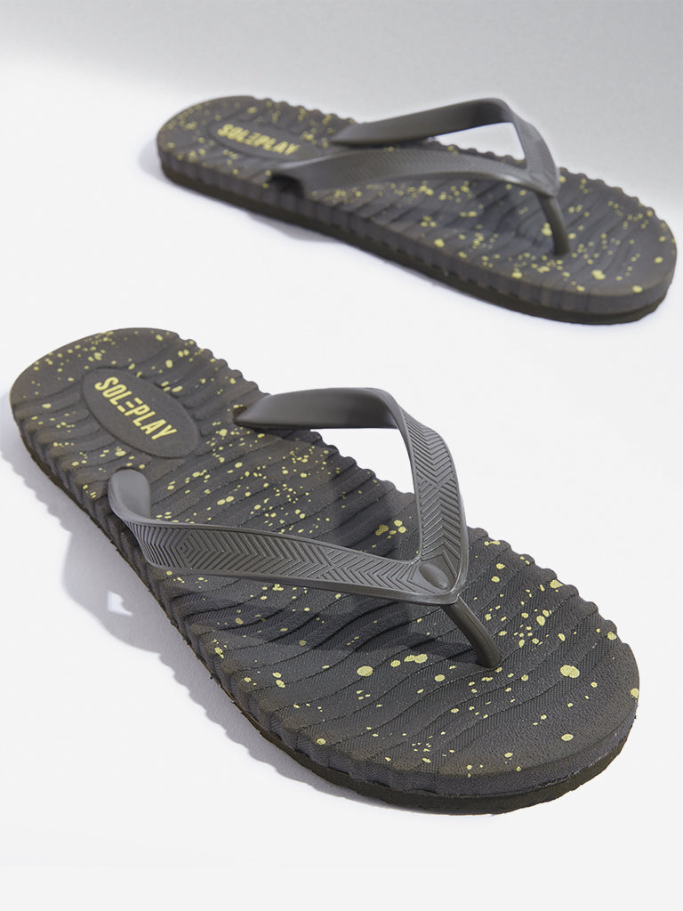 Westside SOLEPLAY Men's Olive Speckle Textured Flip-Flop Zoomed View