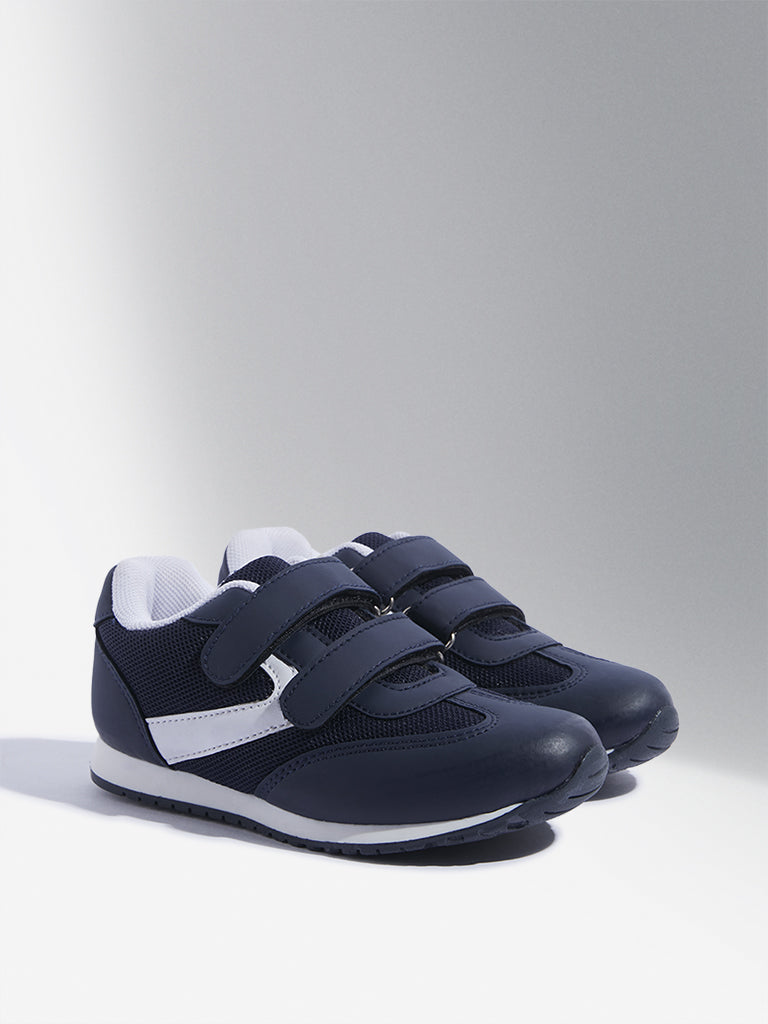 Buy Yellow Navy Mesh Design Velcro Shoes from Westside
