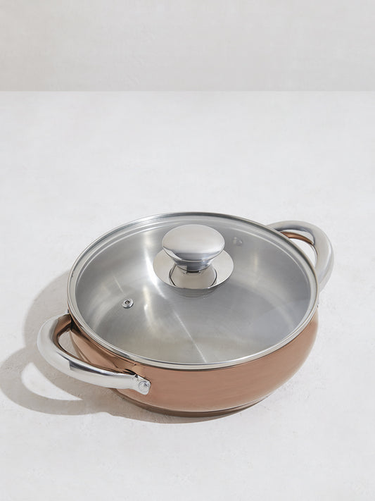 Westside Home Copper Stainless Steel Saute Pan with Lid Set- Small