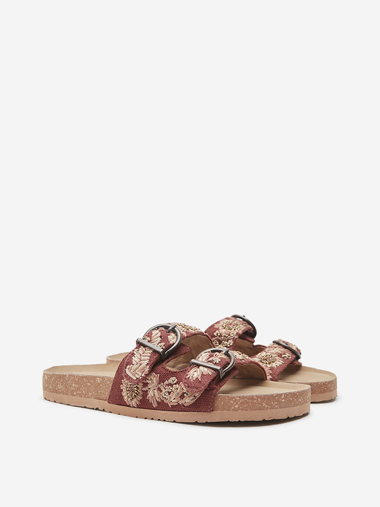 Floral slip on sandals on sale