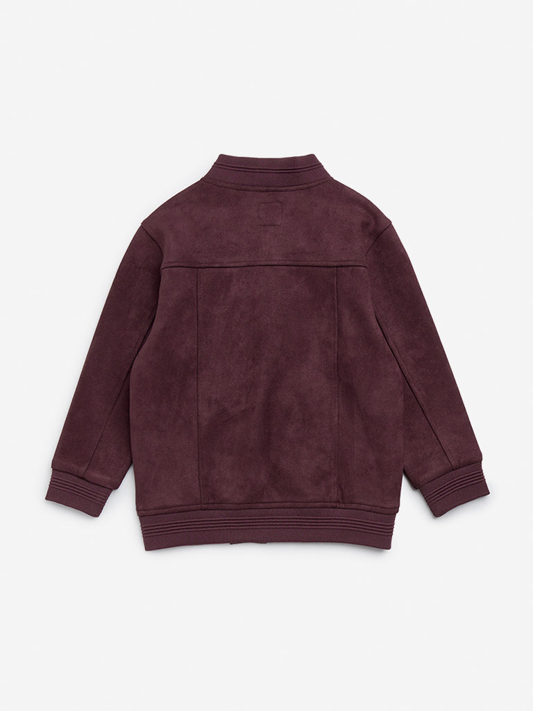 HOP Kids Wine Faux-Suede Jacket